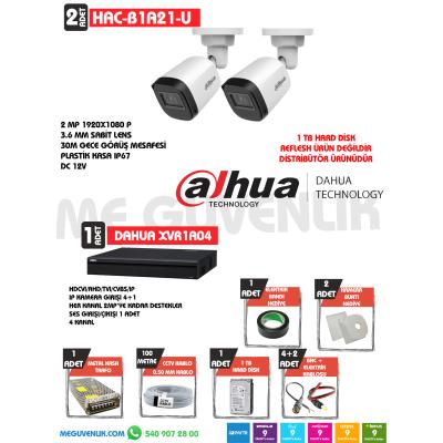 DAHUA B1A21U 2 Lİ GÜVENLİK KAMERA SETİ